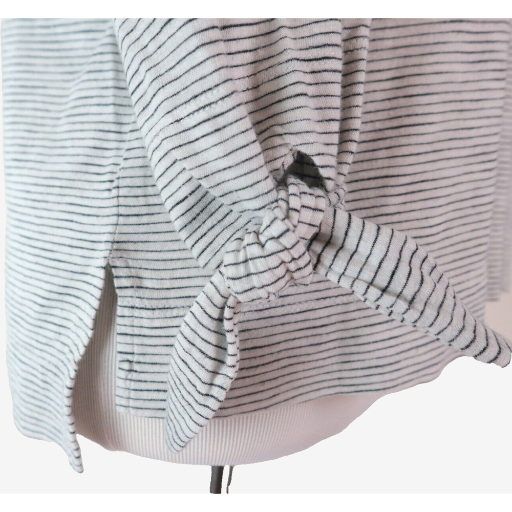 Habitat Size XS Striped Cotton Jersey Knit Top Tie Black White - Picture 8 of 10